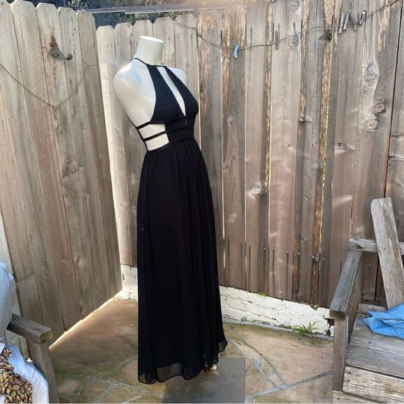 Express Black Cutout Maxi Dress Gown size XS - Picture 14 of 16